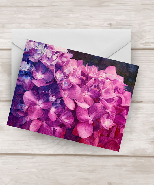 Blank Notecards | Sparkling Hydrangeas | 4.25″x 5.5″ $7.00