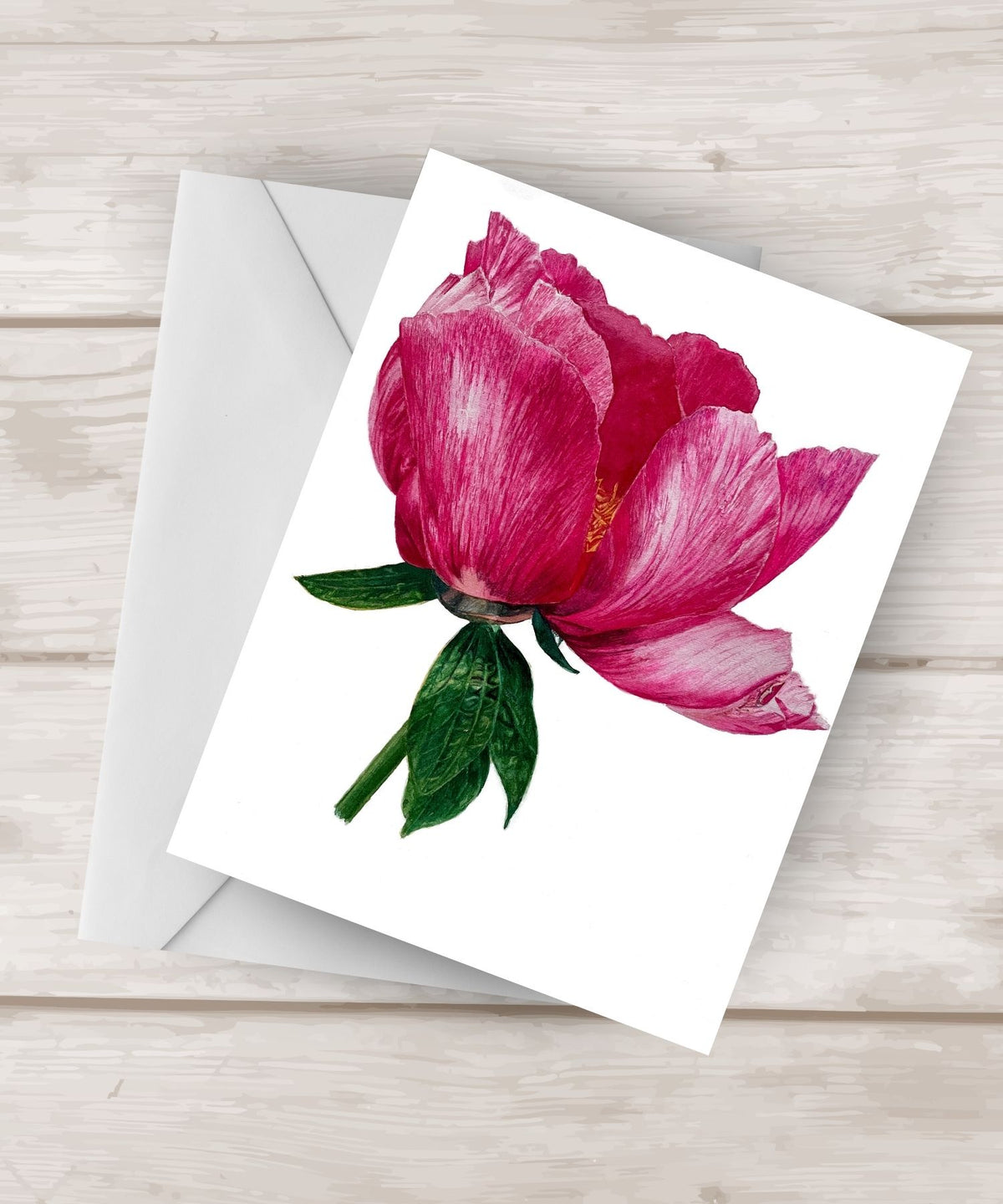 Grace |  Pink Peony Watercolor Greeting Card| 4.25″x 5.5″