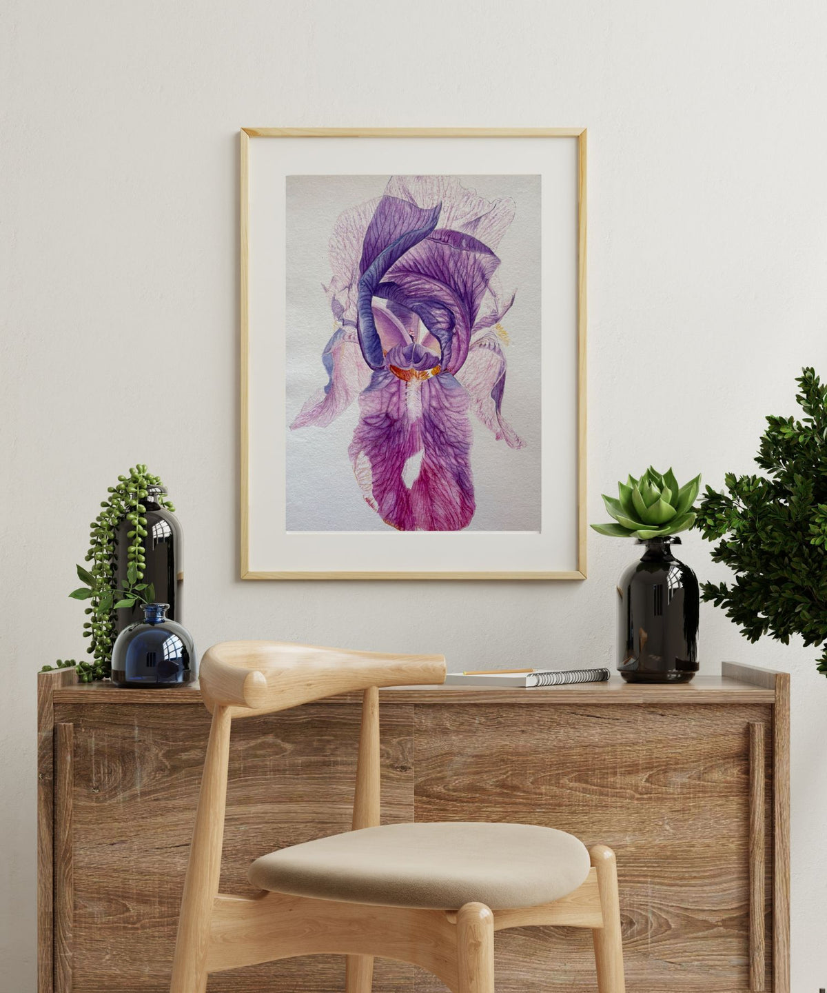 What It Takes to Bloom | Orange and Red Rose Watercolor Art Print, Limited Edition Giclée