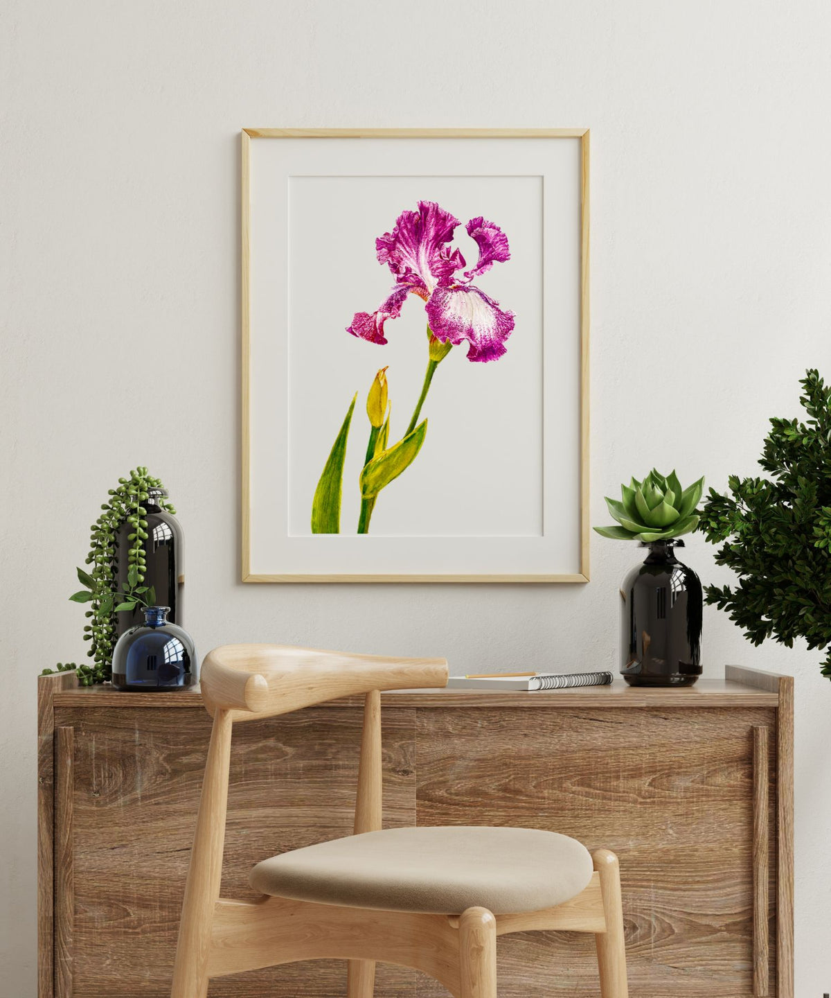 Cascading Petals | Purple Iris Watercolor Art Print, Limited Edition Giclée