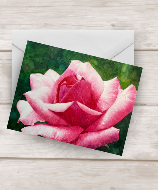 Blank Notecards |Pink Rose| 4.25″ x 5.5″