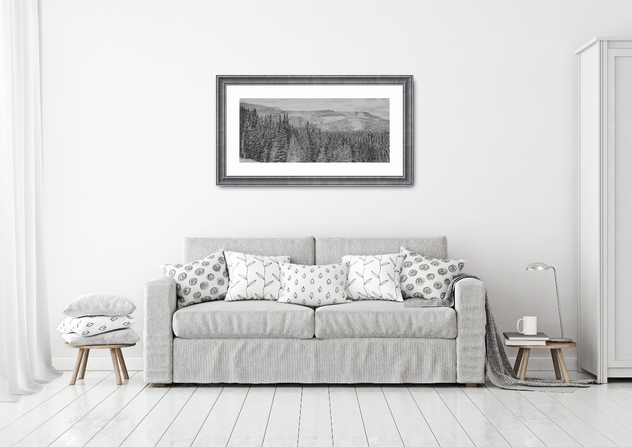 Living room with Landscape Drawing